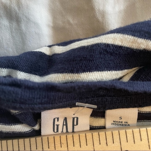 Gap navy  blue white shirt sleeved striped t-shirt dress - Picture 6 of 8